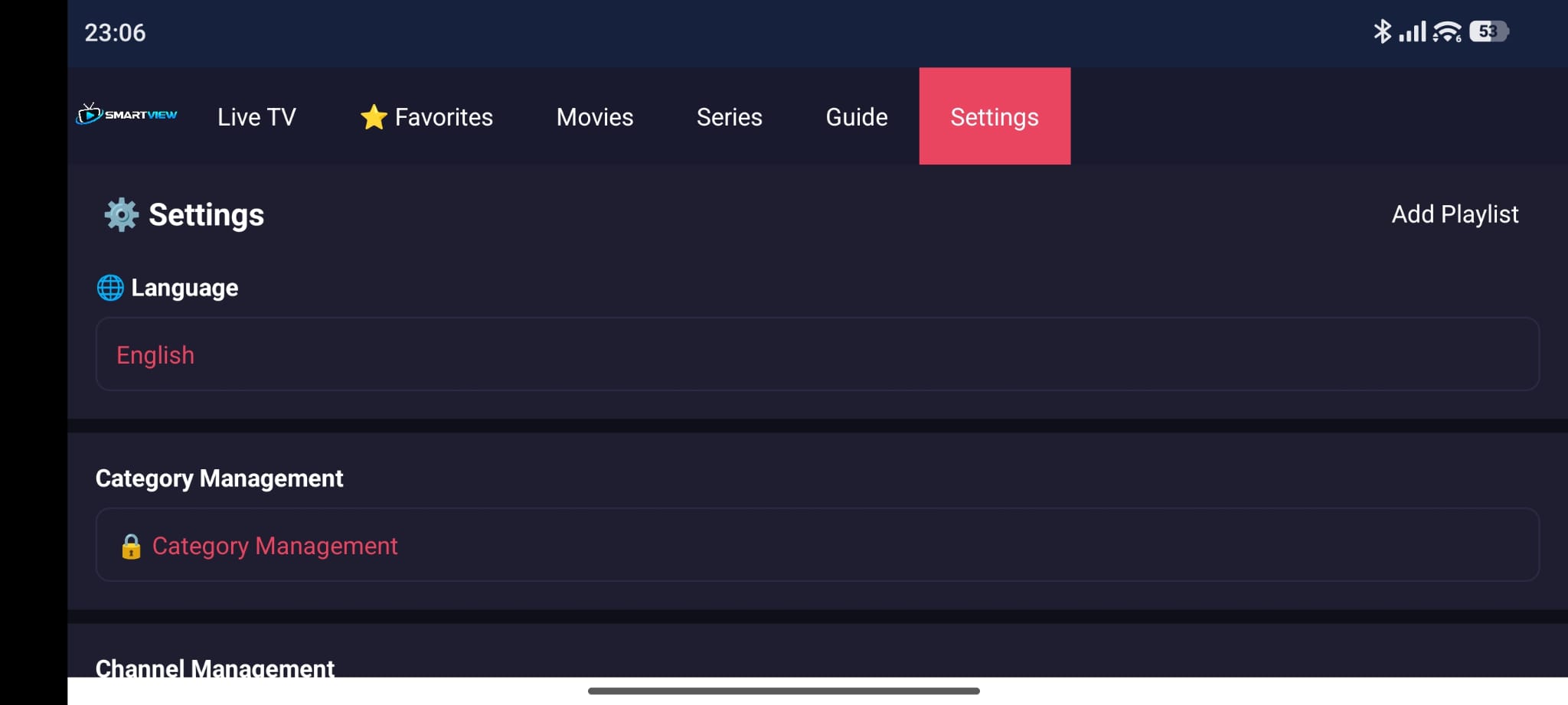 Live TV channel list